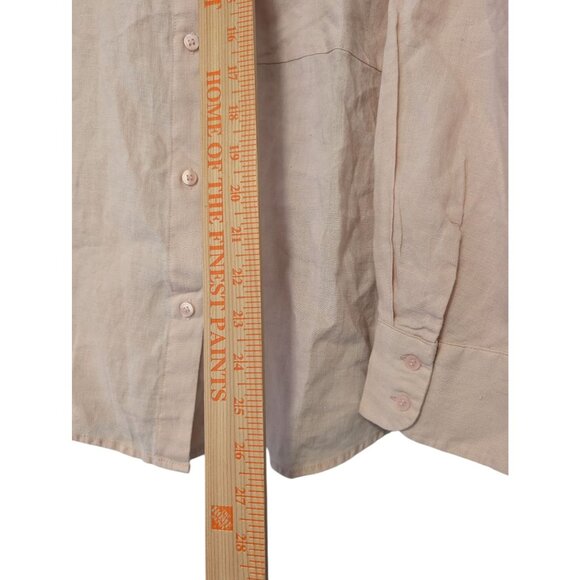 MNG Womens Light Pink 100% Linen Button-Up Shirt XXL - Picture 5 of 7
